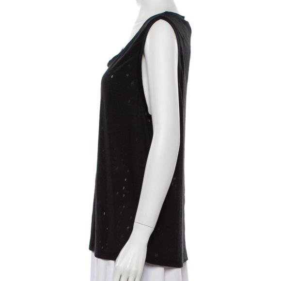 T BY ALEXANDER WANG SCOOP NECK DISTRESSED TANK TOP - Picture 2 of 5